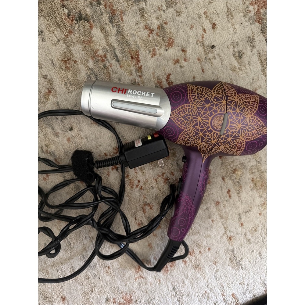 CHI Rocket Low EMF Hair Dryer Professional 1800w GF7095 Tested Working